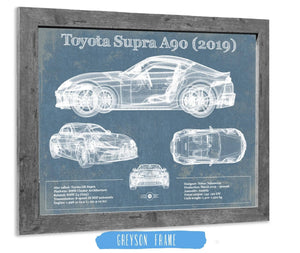 Cutler West Toyota Supra A90 2019 Blueprint Vintage Auto Print