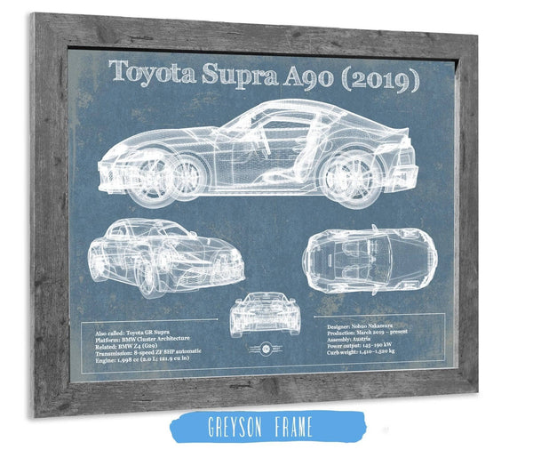 Cutler West Toyota Supra A90 2019 Blueprint Vintage Auto Print