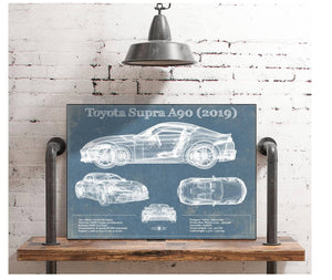 Cutler West Toyota Supra A90 2019 Blueprint Vintage Auto Print