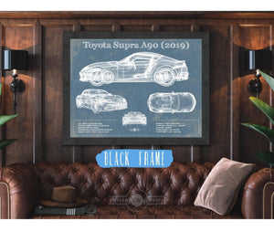 Cutler West Toyota Supra A90 2019 Blueprint Vintage Auto Print