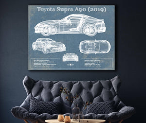 Cutler West Toyota Supra A90 2019 Blueprint Vintage Auto Print