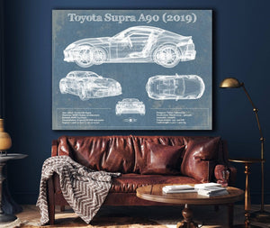 Cutler West Toyota Supra A90 2019 Blueprint Vintage Auto Print