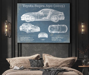 Cutler West Toyota Supra A90 2019 Blueprint Vintage Auto Print