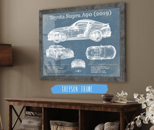 14" x 11" / Greyson Frame Cutler West Toyota Supra A90 2019 Blueprint Vintage Auto Print