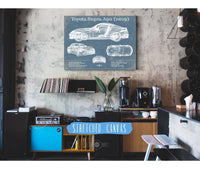 Cutler West Toyota Collection Toyota Supra A90 2019 Blueprint Vintage Auto Print