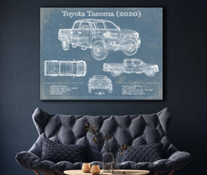 Cutler West Toyota Tacoma (2020) Vintage Blueprint Truck Print