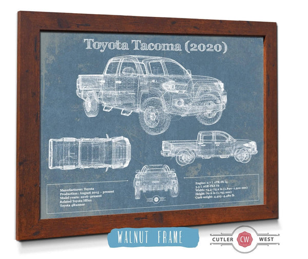 Cutler West Toyota Tacoma (2020) Vintage Blueprint Truck Print