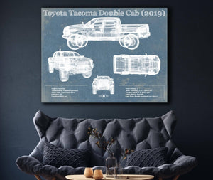 Cutler West Toyota Tacoma Double Cab (2019) Vintage Blueprint Auto Print