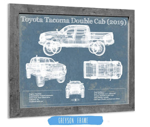 Cutler West Toyota Tacoma Double Cab (2019) Vintage Blueprint Auto Print