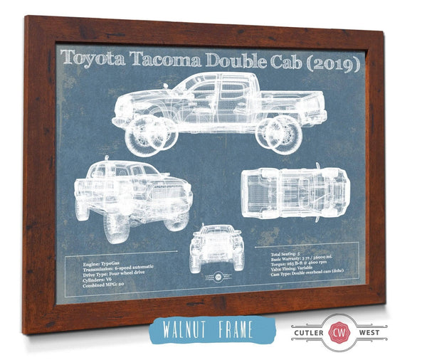 Cutler West Toyota Tacoma Double Cab (2019) Vintage Blueprint Auto Print