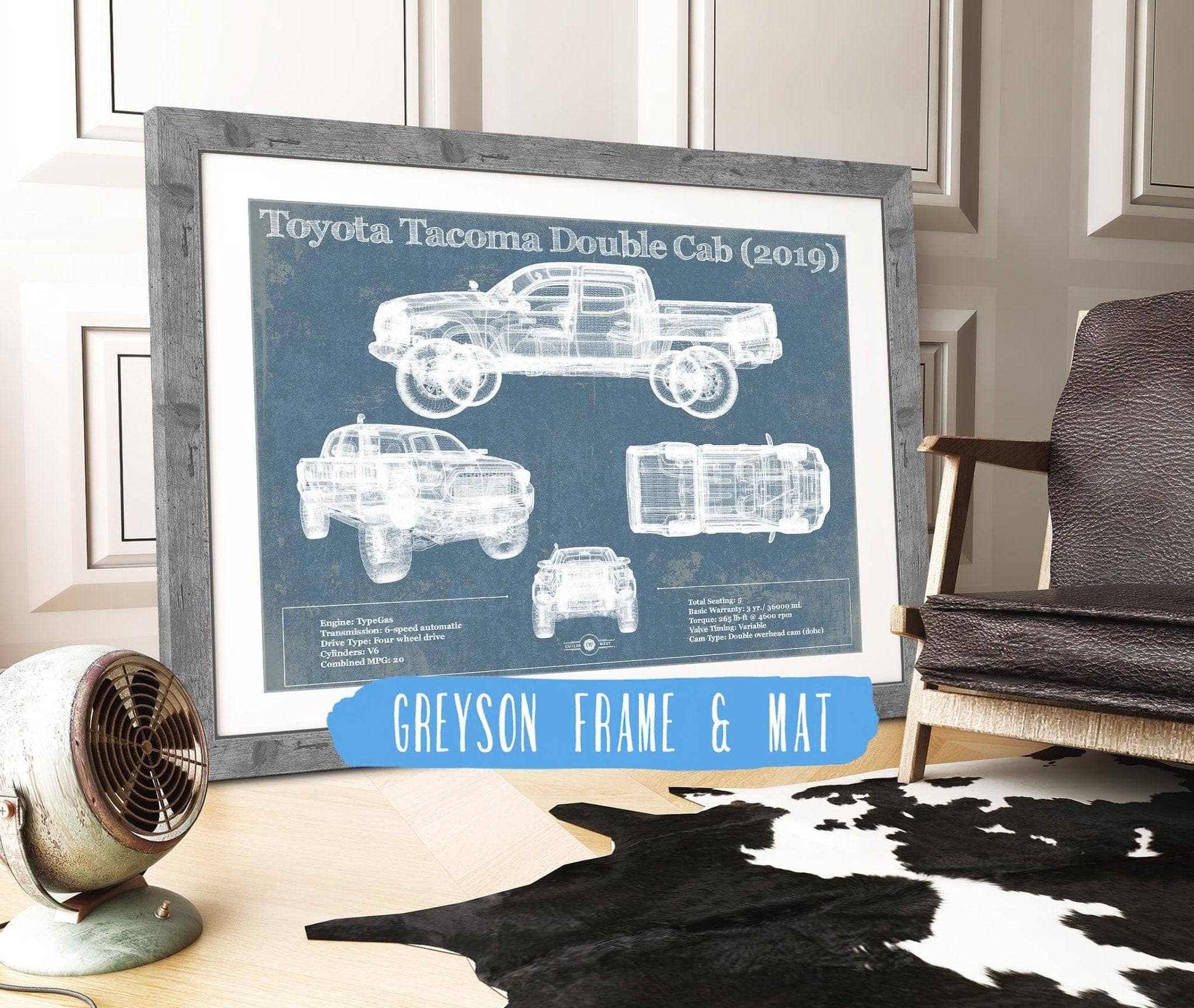 Toyota Tacoma Double Cab (2019) Vintage Art by Cutler West