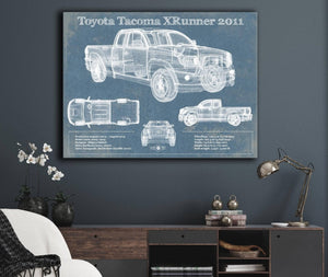Cutler West Toyota Tacoma XRunner 2011 Vintage Blueprint Auto Print