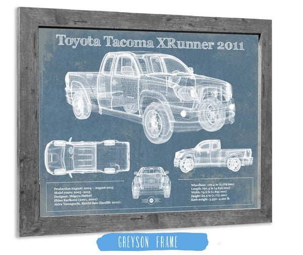 Cutler West Toyota Tacoma XRunner 2011 Vintage Blueprint Auto Print