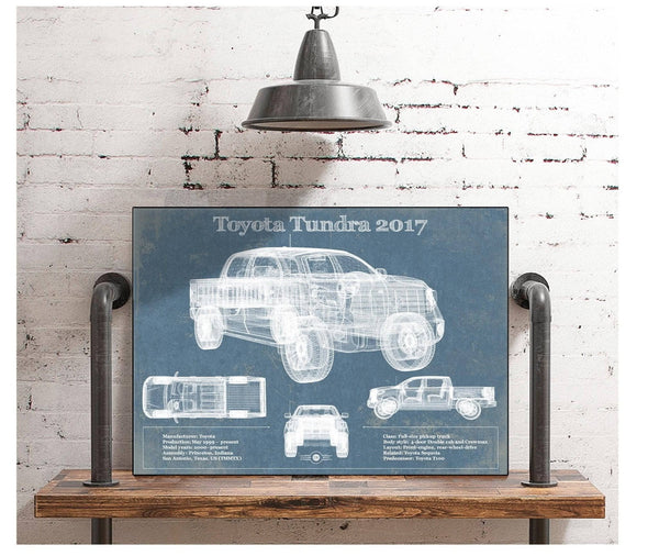 Cutler West Toyota Tundra 2017 Vintage Blueprint Auto Print