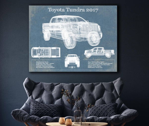 Cutler West Toyota Tundra 2017 Vintage Blueprint Auto Print