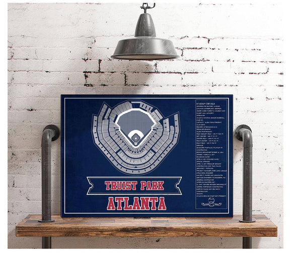 Cutler West Turner Field - Atlanta Braves (MLB) Team Color Vintage Baseball Print