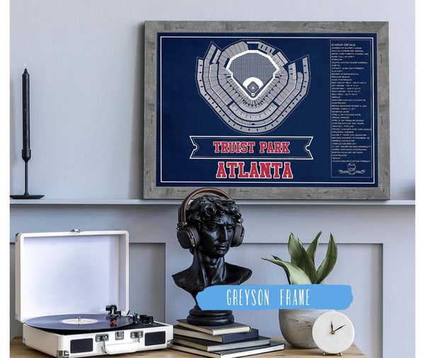Cutler West Turner Field - Atlanta Braves (MLB) Team Color Vintage Baseball Print