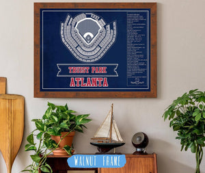 Cutler West Turner Field - Atlanta Braves (MLB) Team Color Vintage Baseball Print