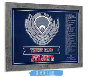 Cutler West Turner Field - Atlanta Braves (MLB) Team Color Vintage Baseball Print