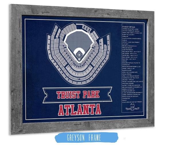Cutler West Turner Field - Atlanta Braves (MLB) Team Color Vintage Baseball Print