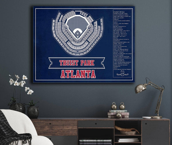 Cutler West Turner Field - Atlanta Braves (MLB) Team Color Vintage Baseball Print