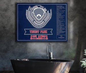 Cutler West Turner Field - Atlanta Braves (MLB) Team Color Vintage Baseball Print