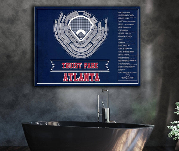 Cutler West Turner Field - Atlanta Braves (MLB) Team Color Vintage Baseball Print