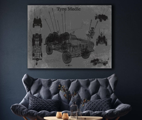 Cutler West Tyre Medic Truck Blueprint Mad Max Road Warrior Movie Print