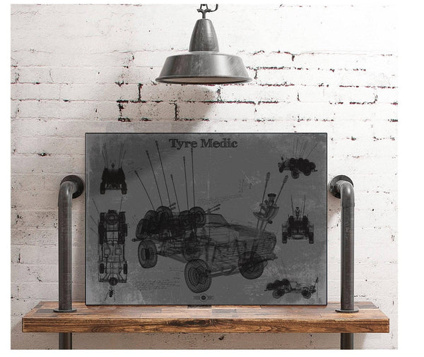 Cutler West Tyre Medic Truck Blueprint Mad Max Road Warrior Movie Print