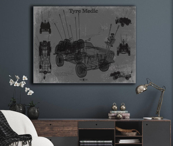 Cutler West Tyre Medic Truck Blueprint Mad Max Road Warrior Movie Print