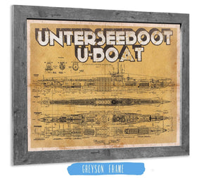 14" x 11" / Greyson Frame Cutler West U-Boat German Submarine Military Print