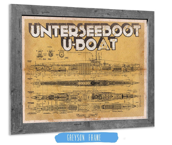 14" x 11" / Greyson Frame Cutler West U-Boat German Submarine Military Print