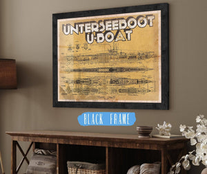 20" x 16" / Black Frame Cutler West U-Boat German Submarine Military Print