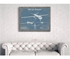 Cutler West U.S. Air Force MQ-9A Reaper Vintage Aviation Blueprint Military Print
