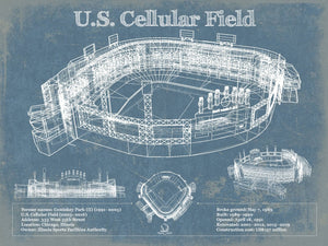14" x 11" / Unframed Cutler West U.S. Cellular Field - Chicago White Sox Vintage Baseball Fan Print