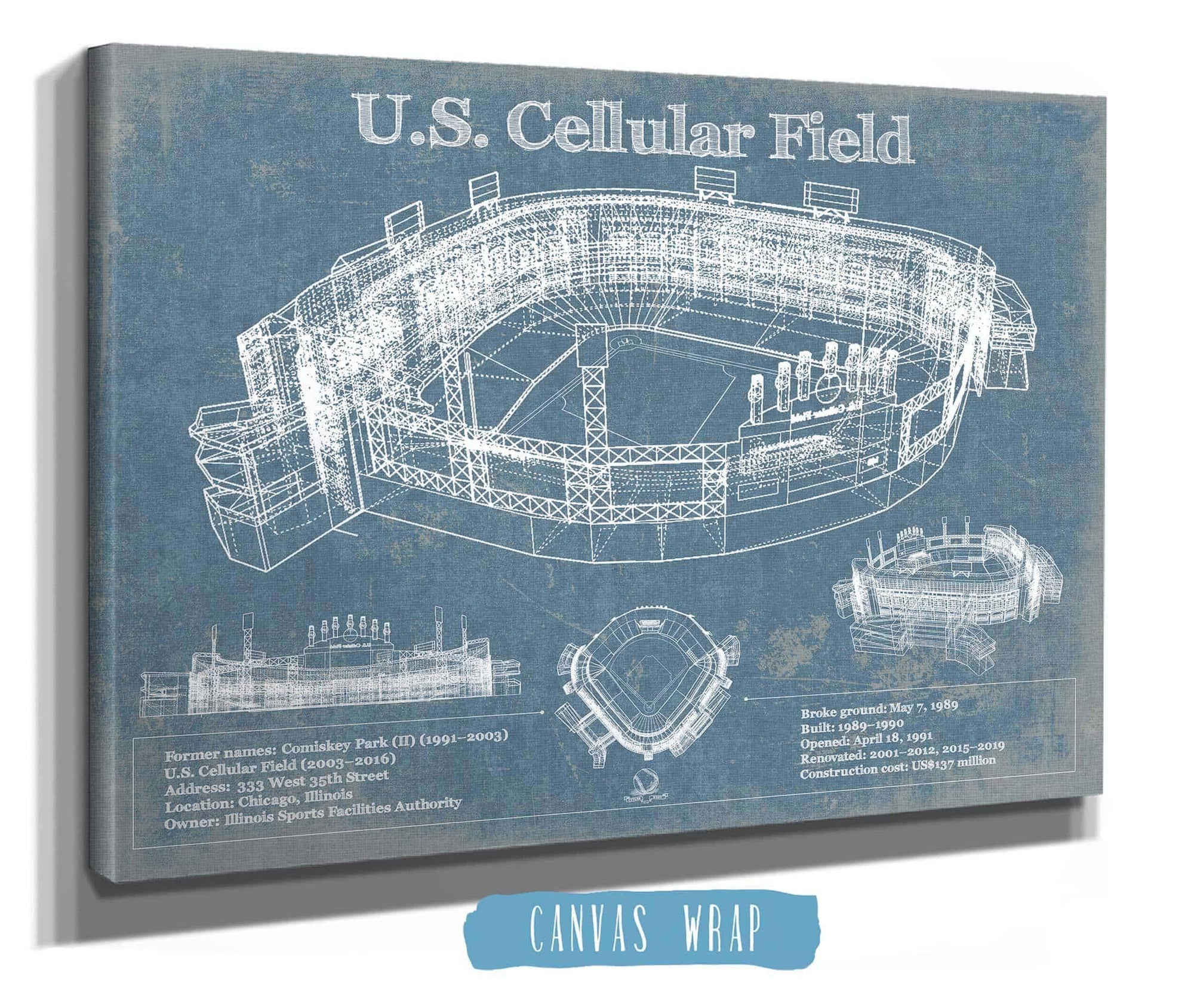 Cutler West Baseball Collection U.S. Cellular Field - Chicago White Sox Vintage Baseball Fan Print