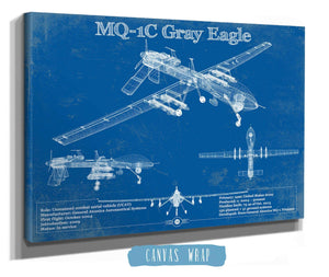 Cutler West UAV MQ-1C Gray Eagle Vintage Aviation Blueprint Military Print