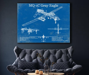 Cutler West UAV MQ-1C Gray Eagle Vintage Aviation Blueprint Military Print