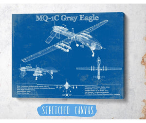 Cutler West UAV MQ-1C Gray Eagle Vintage Aviation Blueprint Military Print