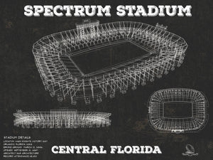Cutler West UCF Knights Football Spectrum Stadium Vintage Art Print