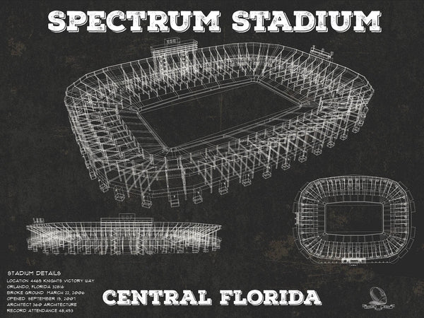 Cutler West UCF Knights Football Spectrum Stadium Vintage Art Print