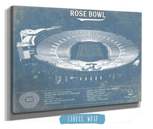 Cutler West UCLA Bruins Art - Rose Bowl Vintage Stadium Blueprint Art Print