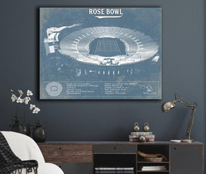 Cutler West UCLA Bruins Art - Rose Bowl Vintage Stadium Blueprint Art Print