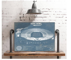 Cutler West UCLA Bruins Art - Rose Bowl Vintage Stadium Blueprint Art Print