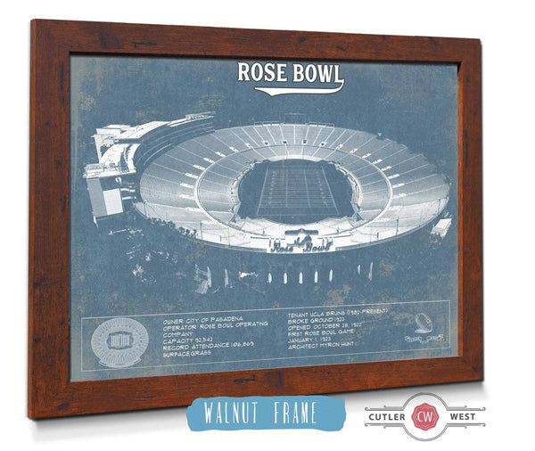 Cutler West UCLA Bruins Art - Rose Bowl Vintage Stadium Blueprint Art Print