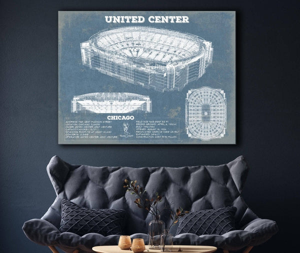 Cutler West United Center - Chicago Blackhawks Vintage Hockey Print