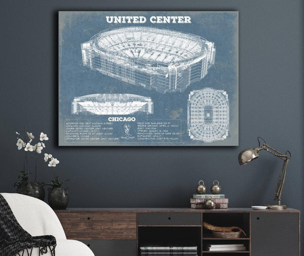 Cutler West United Center - Chicago Blackhawks Vintage Hockey Print