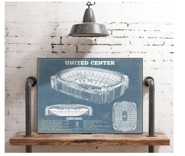 Cutler West United Center - Chicago Blackhawks Vintage Hockey Print