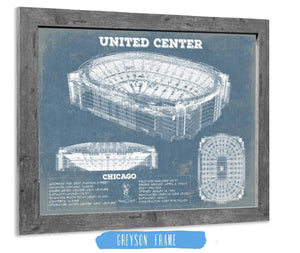 14" x 11" / Greyson Frame Cutler West United Center - Chicago Blackhawks Vintage Hockey Print