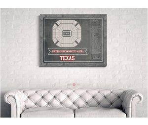 Cutler West United Supermarkets Arena - Texas Tech Red Raiders NCAA College Basketball Blueprint Art